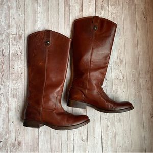 Frye brown leather calf  boots with  7.5